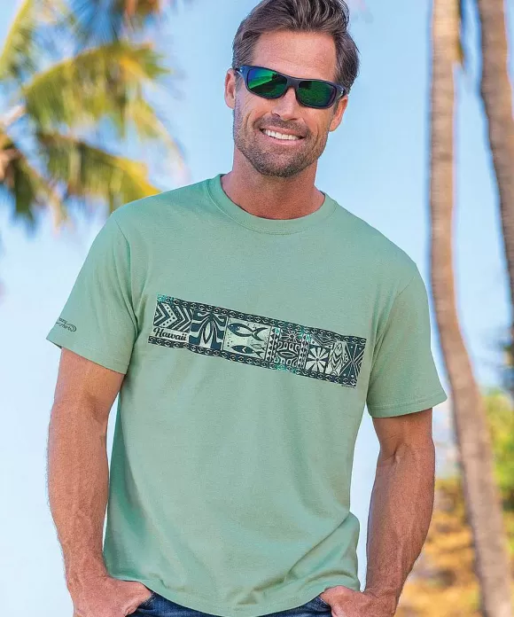 T-Shirts>Crazy Shirts Akamu Band - Seaglass Short Sleeve Crewneck T-Shirt