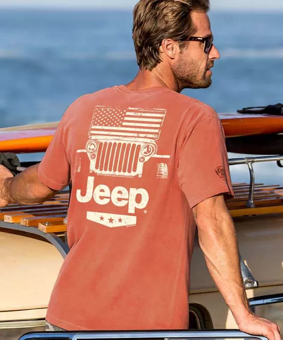 T-Shirts>Crazy Shirts All American - Chile Dyed Short Sleeve Crewneck T-Shirt