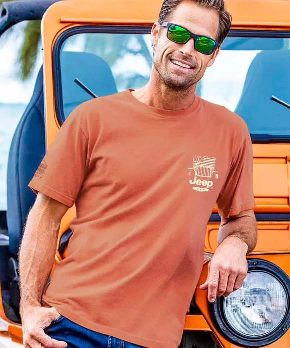 T-Shirts>Crazy Shirts All American - Chile Dyed Short Sleeve Crewneck T-Shirt