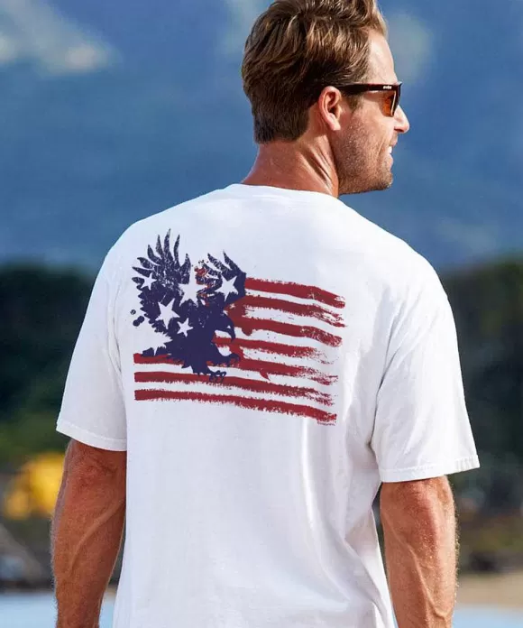 T-Shirts>Crazy Shirts American Pride - White Short Sleeve Crewneck T-Shirt