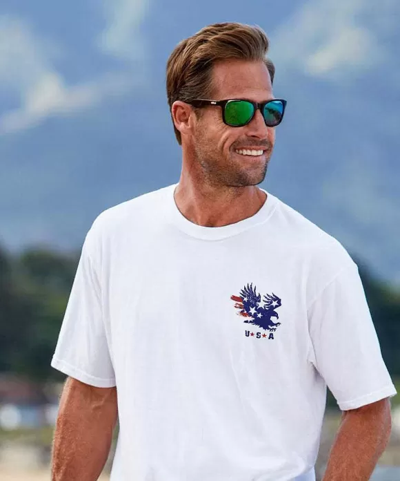 T-Shirts>Crazy Shirts American Pride - White Short Sleeve Crewneck T-Shirt