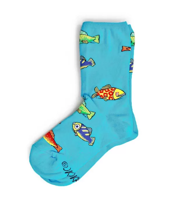 Trinkets>Crazy Shirts B. Kliban So Many Fish - Graphic Cotton Crew Socks