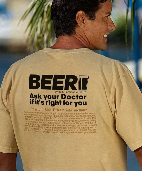 T-Shirts>Crazy Shirts Beer Rx - Beer Dyed Short Sleeve Crewneck T-Shirt
