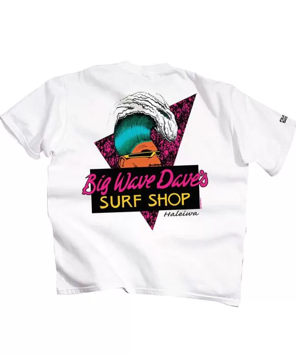 T-Shirts>Crazy Shirts Big Wave Dave - White Short Sleeve Crewneck T-Shirt