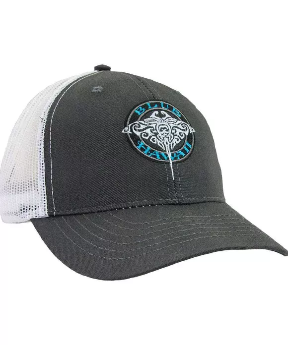 Hats>Crazy Shirts Blue Hawaii Dive - Charcoal Trucker Hat