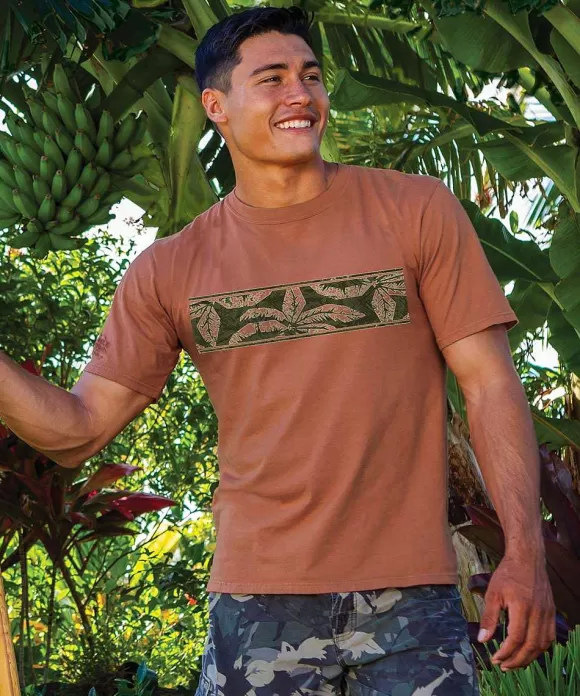 T-Shirts>Crazy Shirts Coconut Palm - Chile Dyed Short Sleeve Crewneck T-Shirt
