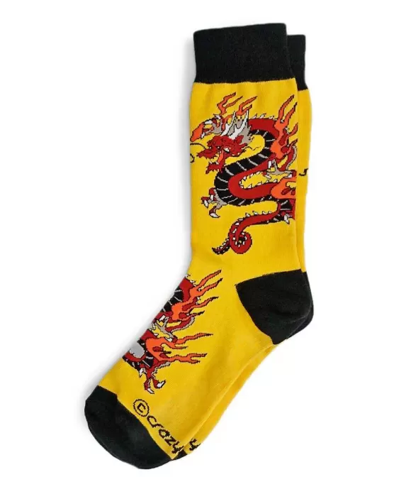 Socks>Crazy Shirts Crimson Dragon - Graphic Cotton Crew Socks