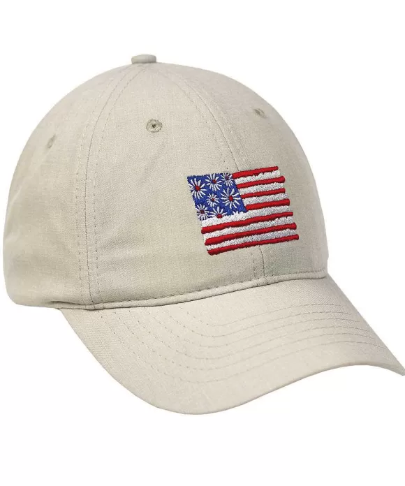 Hats>Crazy Shirts Daisy Flag - Stone Twill Hat