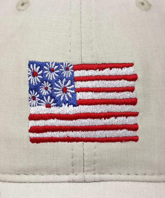 Hats>Crazy Shirts Daisy Flag - Stone Twill Hat