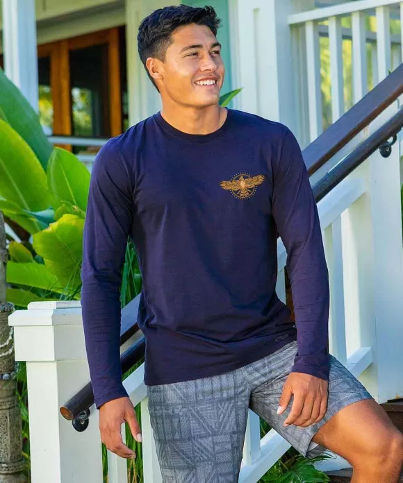 T-Shirts>Crazy Shirts Desert Guardian - Indigo Long Sleeve Pima T-Shirt