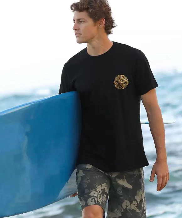T-Shirts>Crazy Shirts Dragon Emblem - Jet Black Short Sleeve Pima T-Shirt