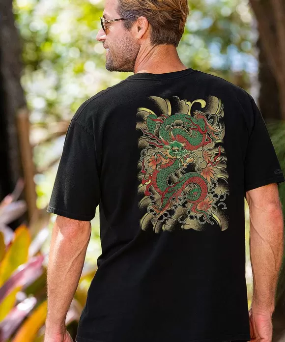 T-Shirts>Crazy Shirts Dragon Force - Black Short Sleeve Crewneck T-Shirt