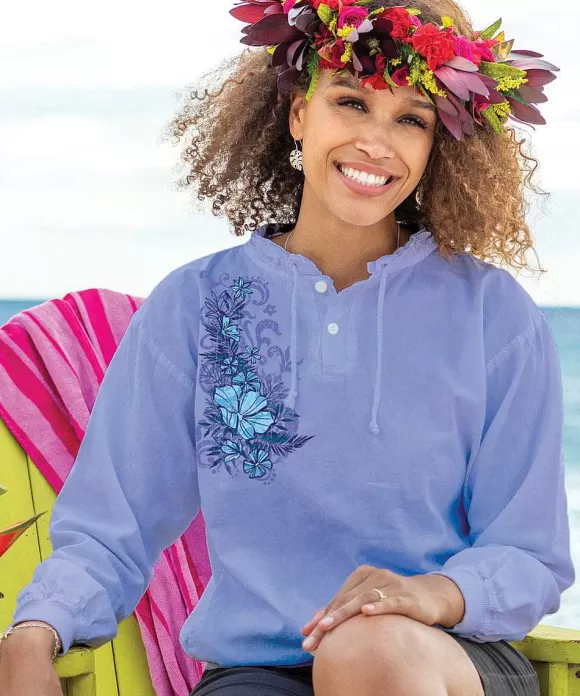 Jackets & Pullovers>Crazy Shirts Elegance - Lavender Dyed Long Sleeve Lightweight Pullover