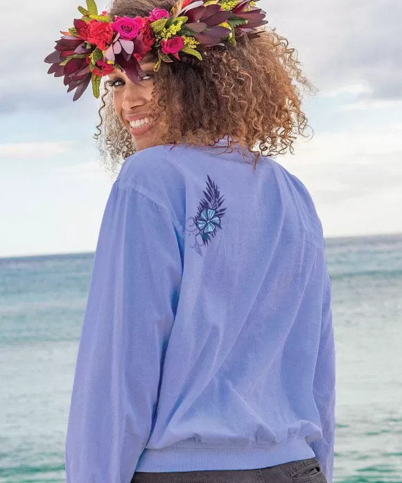 Jackets & Pullovers>Crazy Shirts Elegance - Lavender Dyed Long Sleeve Lightweight Pullover