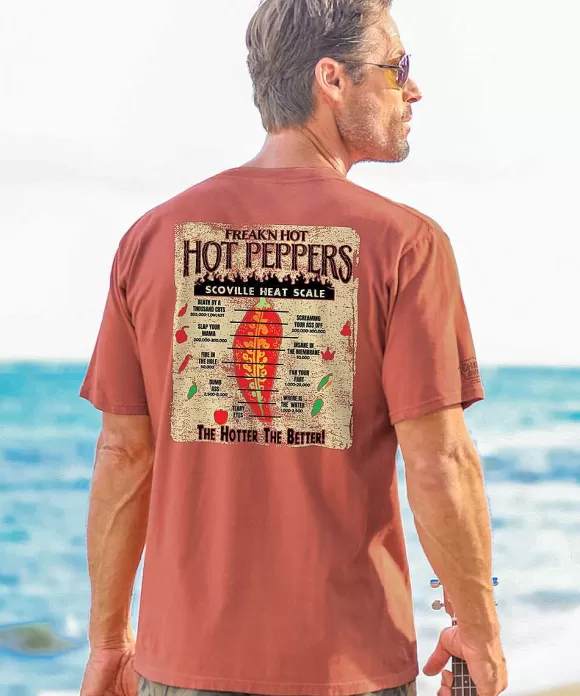 T-Shirts>Crazy Shirts Fh Scoville Scale - Chile Dyed Short Sleeve Crewneck T-Shirt