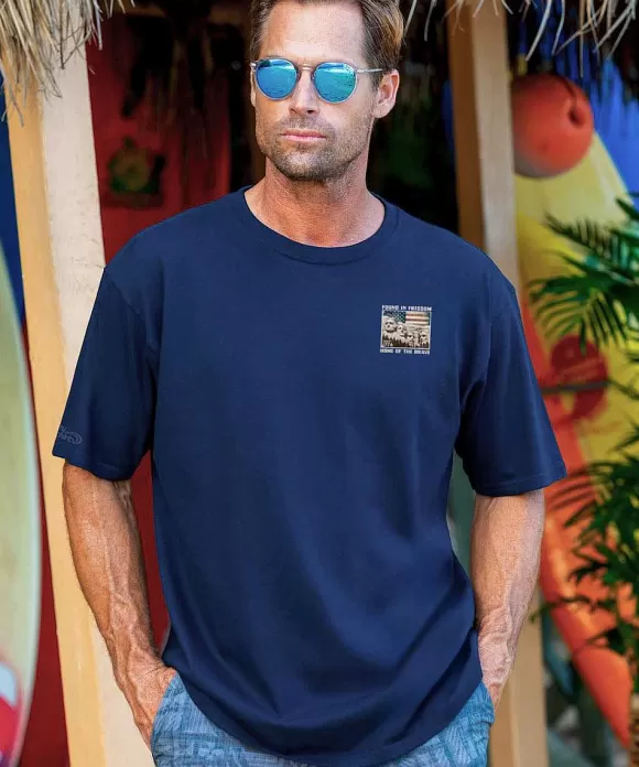 T-Shirts>Crazy Shirts Found In Freedom - Navy Short Sleeve Crewneck T-Shirt
