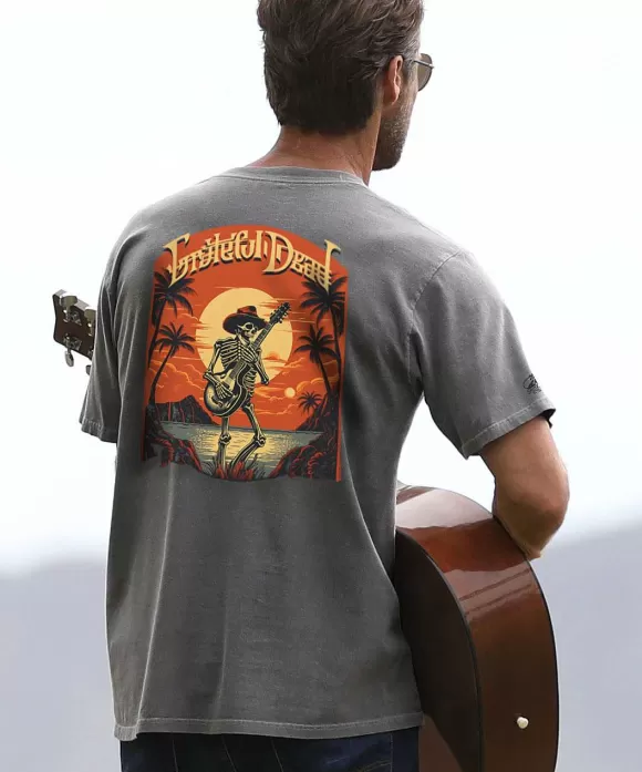 T-Shirts>Crazy Shirts Grateful Dead Concert Poster - Crater Dyed® Short Sleeve Crewneck T-Shirt
