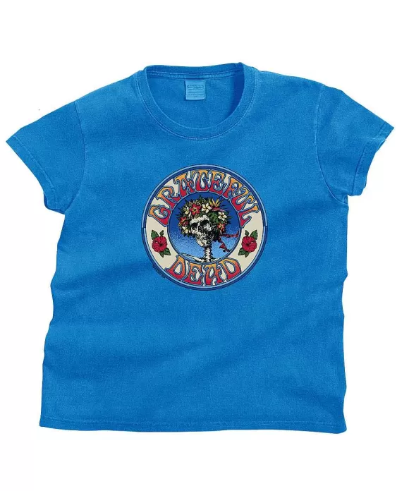T-Shirts>Crazy Shirts Grateful Dead Hawaiian Bertha - Blue Hawaii Dyed Short Sleeve Crewneck T-Shirt