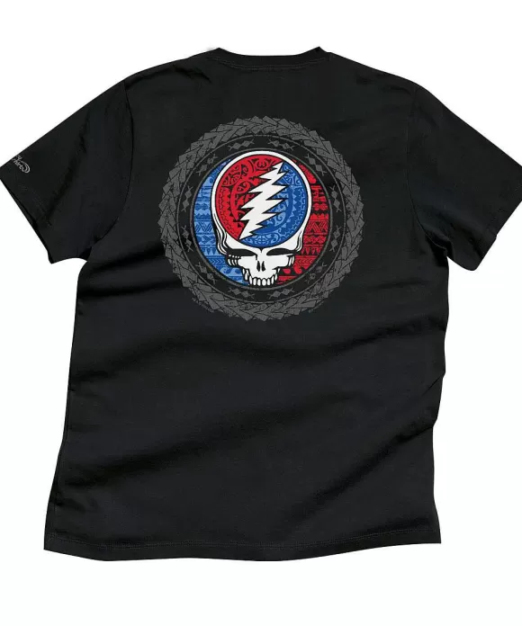 T-Shirts>Crazy Shirts Grateful Dead Tribal Circle - Black Short Sleeve Pima T-Shirt