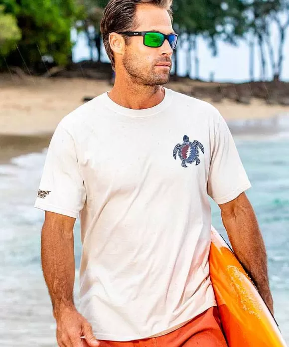 T-Shirts>Crazy Shirts Grateful Dead Tribal Turtle - Coconut Dyed Short Sleeve Crewneck T-Shirt