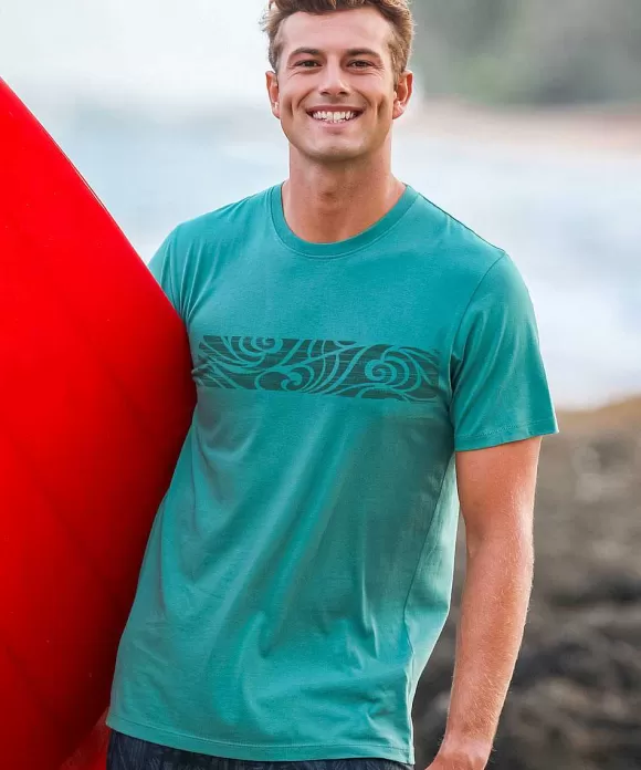 T-Shirts>Crazy Shirts Hanele Band - Seagreen Short Sleeve Pima T-Shirt