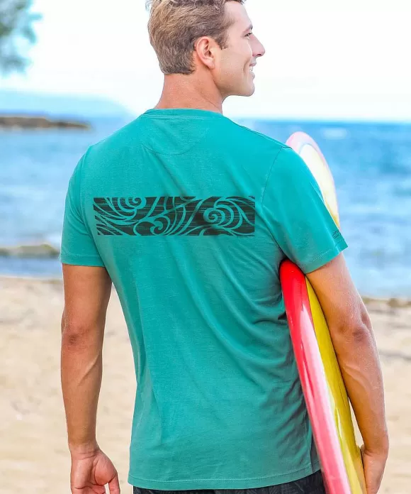T-Shirts>Crazy Shirts Hanele Band - Seagreen Short Sleeve Pima T-Shirt