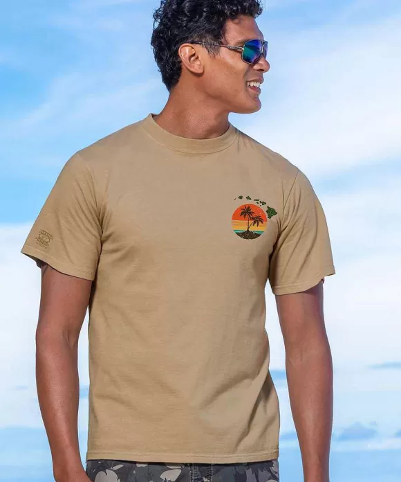 T-Shirts>Crazy Shirts Hawaii Sunset - Kona Coffee Dyed Short Sleeve Crewneck T-Shirt