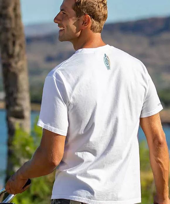 T-Shirts>Crazy Shirts He'E Nalu Elima - White Short Sleeve Crewneck T-Shirt