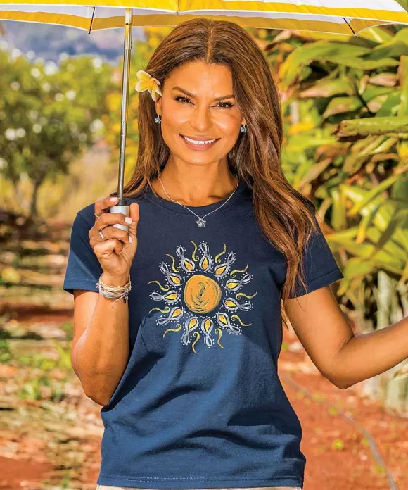 T-Shirts>Crazy Shirts Here Comes The Sun - Navy Short Sleeve Crewneck T-Shirt