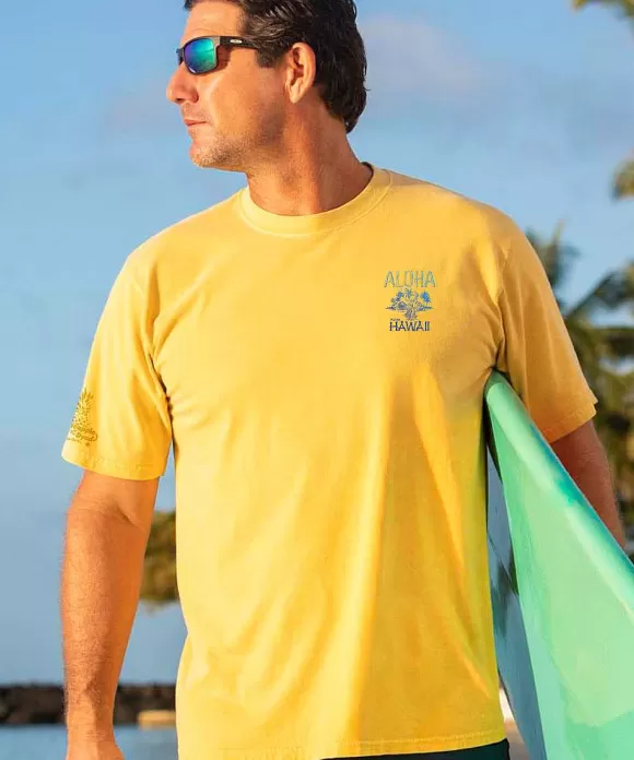 T-Shirts>Crazy Shirts Hula Dancer - Pineapple Dyed Short Sleeve Crewneck T-Shirt