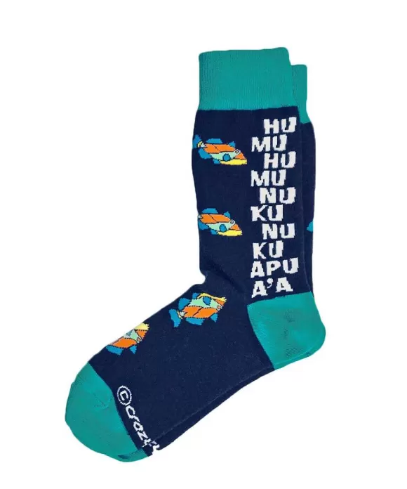 Socks>Crazy Shirts Humu Kalakoa - Graphic Cotton Crew Socks