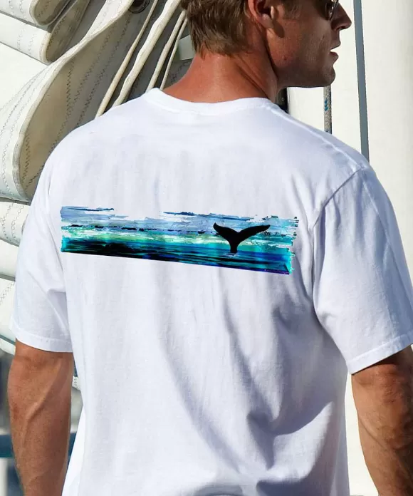 T-Shirts>Crazy Shirts Into Blue - White Short Sleeve Crewneck T-Shirt