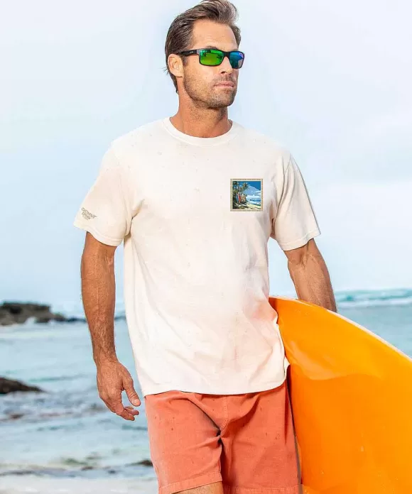 T-Shirts>Crazy Shirts Island Surfboards - Coconut Dyed Short Sleeve Crewneck T-Shirt