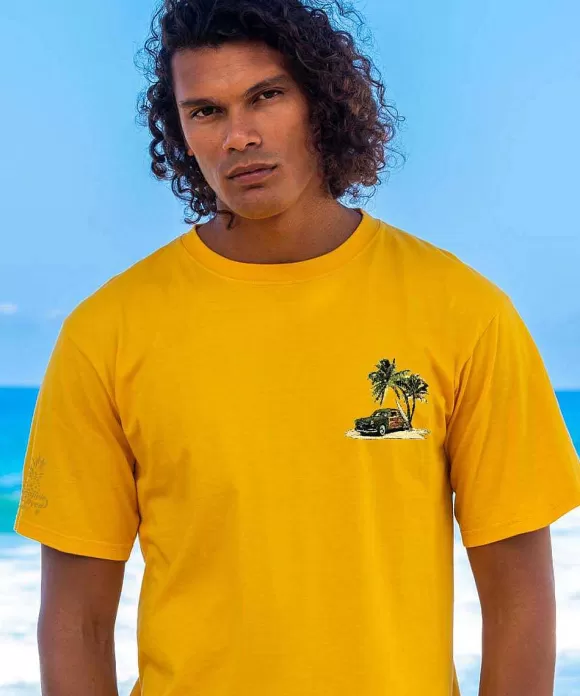 T-Shirts>Crazy Shirts Island Woody - Pineapple Dyed Short Sleeve Crewneck T-Shirt