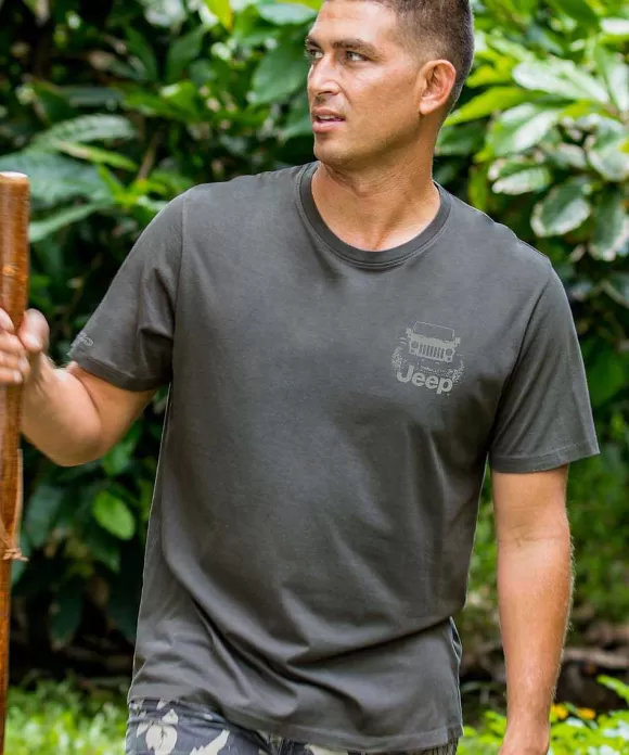 T-Shirts>Crazy Shirts Jeep Adventure Awaits - Smoke Short Sleeve Pima T-Shirt