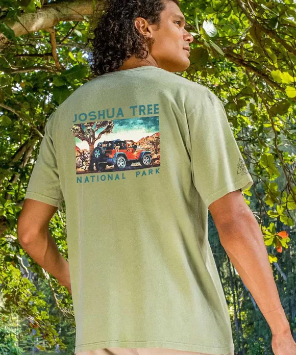 T-Shirts>Crazy Shirts Jeep Joshua Tree Scenic - Hemp Dyed Short Sleeve Crewneck T-Shirt