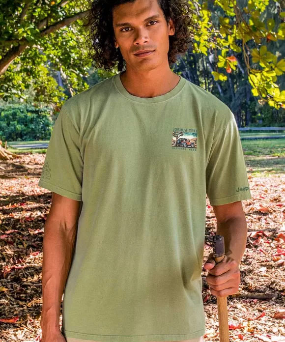 T-Shirts>Crazy Shirts Jeep Joshua Tree Scenic - Hemp Dyed Short Sleeve Crewneck T-Shirt