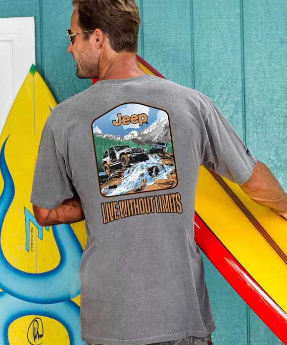 T-Shirts>Crazy Shirts Jeep River Ride - Crater Dyed® Short Sleeve Crewneck T-Shirt