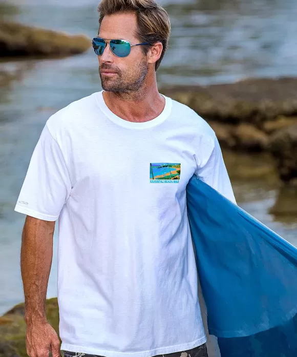 T-Shirts>Crazy Shirts Kaanapali Beach - White Short Sleeve Crewneck T-Shirt