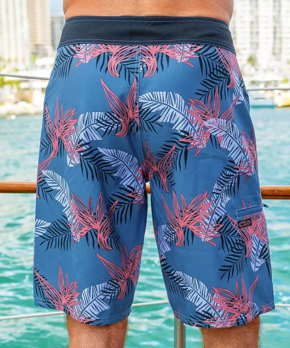 Shorts>Crazy Shirts Keanu Tribal Slate Blue Eco Hydroprint Board Shorts
