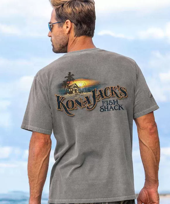 T-Shirts>Crazy Shirts Kj Shack - Crater Dyed® Short Sleeve Crewneck T-Shirt