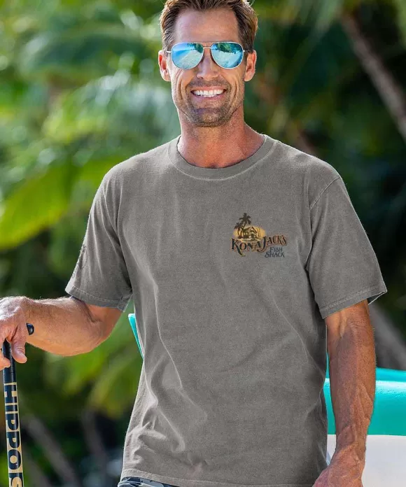 T-Shirts>Crazy Shirts Kj Shack - Crater Dyed® Short Sleeve Crewneck T-Shirt