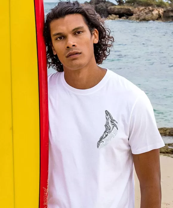 T-Shirts>Crazy Shirts Koholas - White Short Sleeve Pima T-Shirt