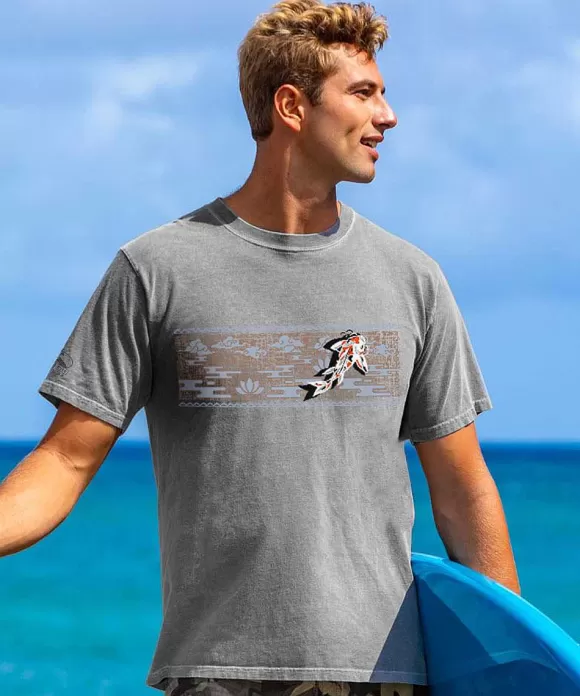 T-Shirts>Crazy Shirts Koi Band - Crater Dyed® Short Sleeve Crewneck T-Shirt