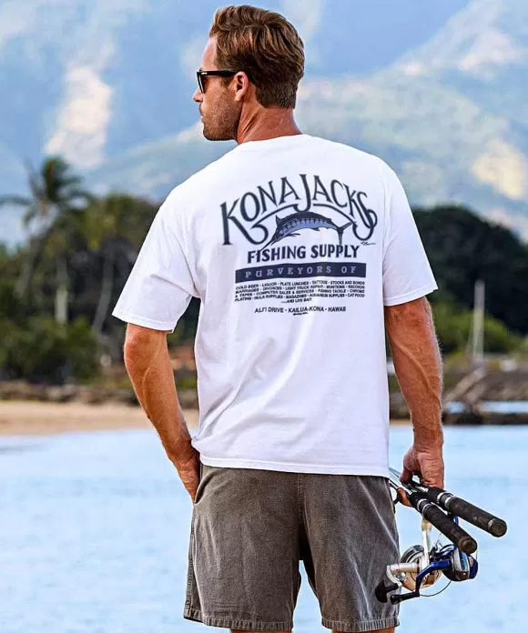 T-Shirts>Crazy Shirts Kona Jack'S - White Short Sleeve Crewneck T-Shirt