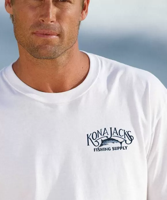 T-Shirts>Crazy Shirts Kona Jack'S - White Short Sleeve Crewneck T-Shirt