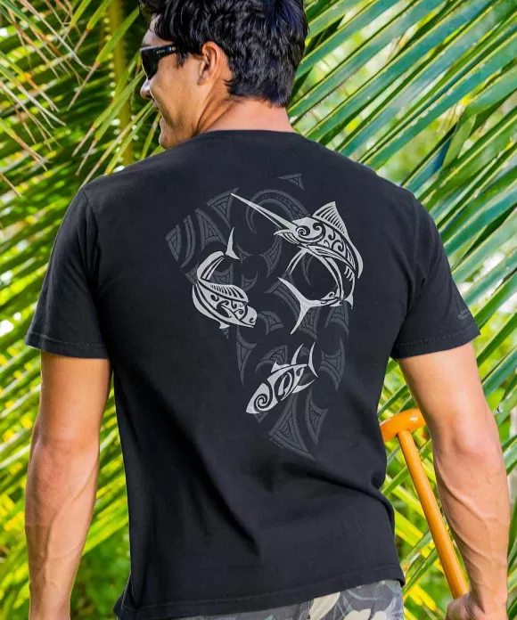 T-Shirts>Crazy Shirts Kona Jack'S Sportfishing - Black Short Sleeve Crewneck T-Shirt