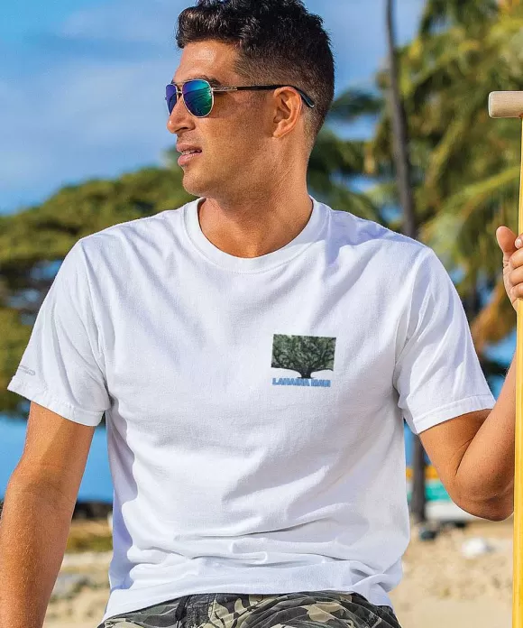 T-Shirts>Crazy Shirts Lahaina Banyan - White Short Sleeve Crewneck T-Shirt