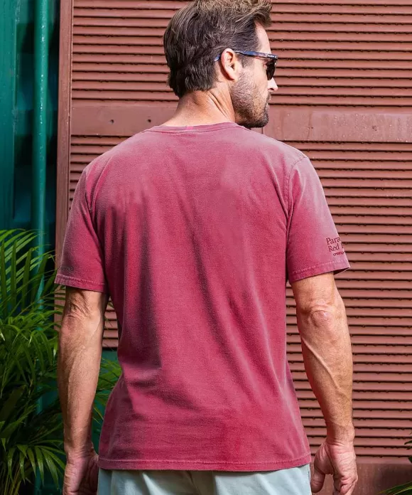 T-Shirts>Crazy Shirts Lava Flow - Paradise Red Dyed Short Sleeve Crewneck T-Shirt