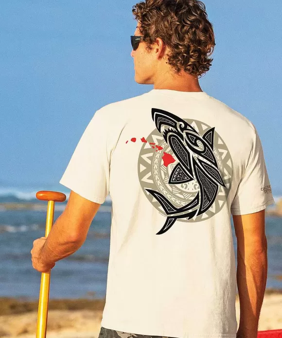 T-Shirts>Crazy Shirts Mano Island Spirit - Coconut Dyed Short Sleeve Crewneck T-Shirt